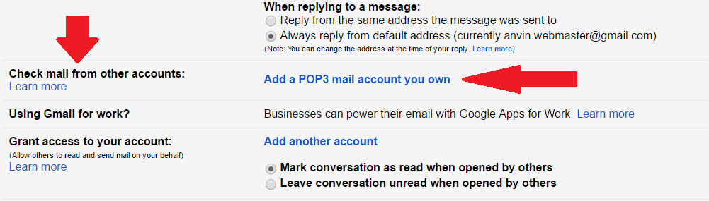 hostgator email settings for pop